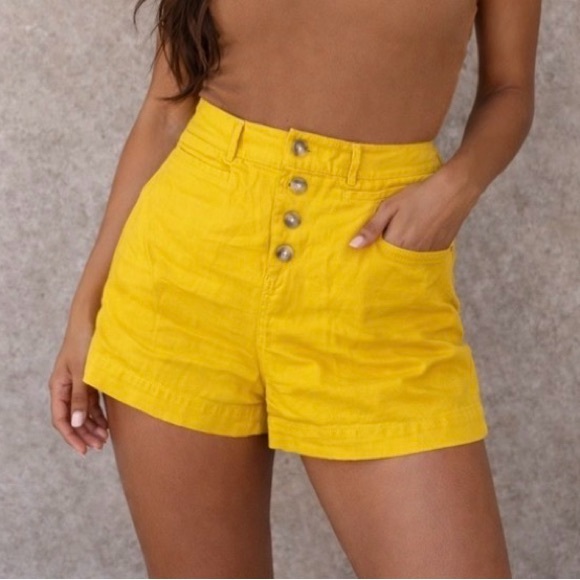 LOFT Pants - LOFT High Waist Yellow Women's Shorts